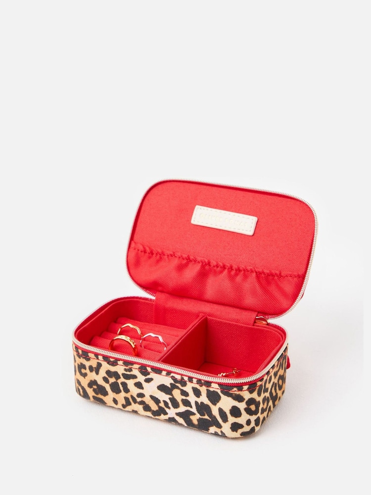 Oliver Bonas Brown Brown & Red Leopard Print Jewellery Box - Image 2 of 4