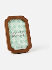 Oliver Bonas Brown Safira Wooden Photo Frame 6x4 - Image 1 of 4
