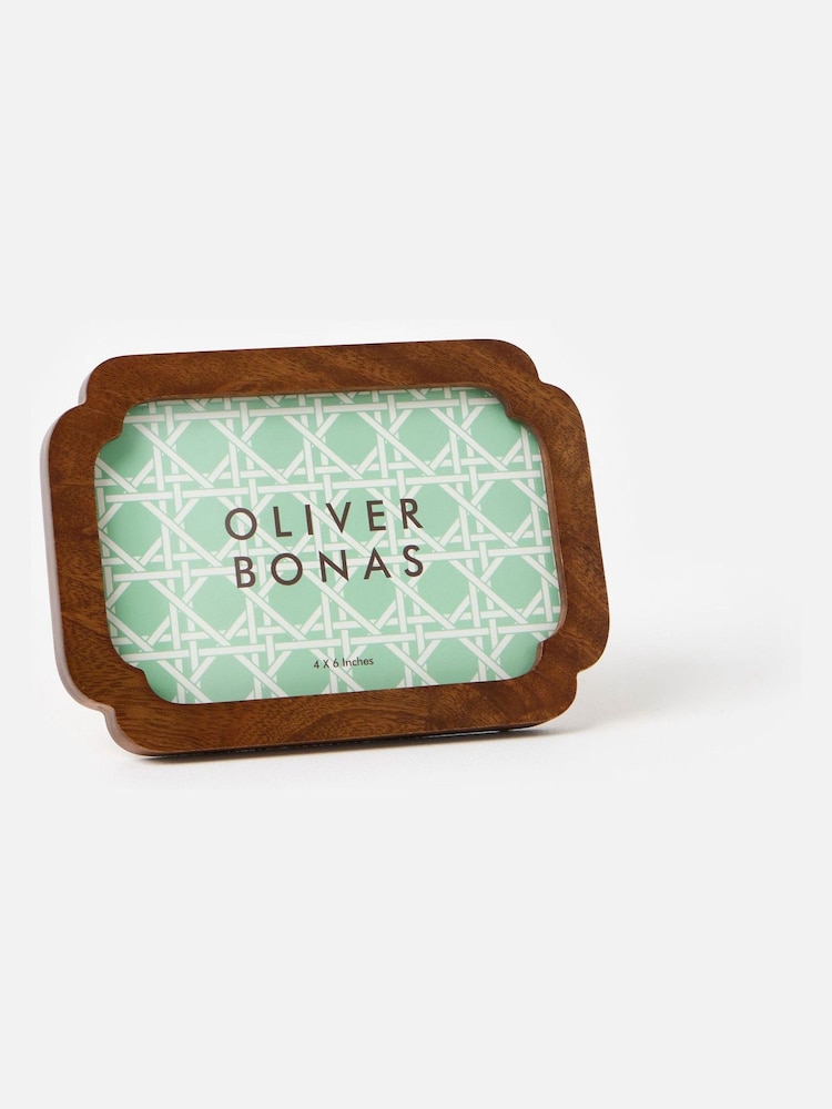 Oliver Bonas Brown Safira Wooden Photo Frame 6x4 - Image 2 of 4