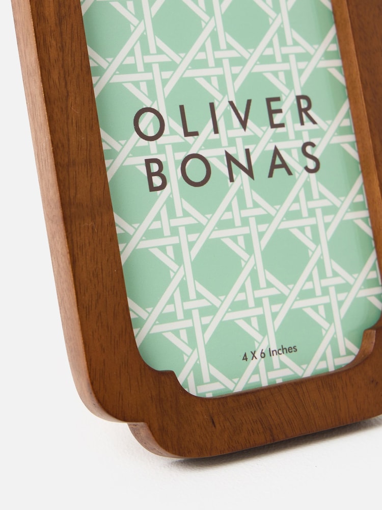 Oliver Bonas Brown Safira Wooden Photo Frame 6x4 - Image 4 of 4