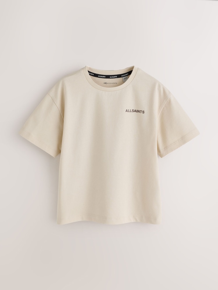 smALLSAINTS Brown Logo Crew Relaxed T-Shirts 3 Pack - Image 2 of 8 smALLSAINTS Brown Logo Crew Relaxed T-Shirts 3 Pack - Image 2 of 8