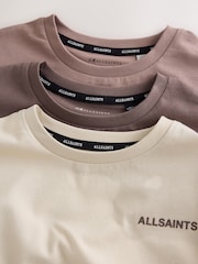 smALLSAINTS Brown Logo Crew Relaxed T-Shirts 3 Pack - Image 6 of 8
