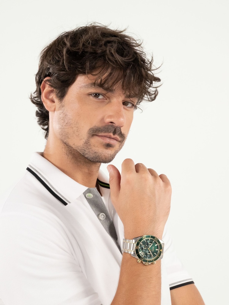 BOSS Silver Stainless Steel And Gold Sealiner Chrono Two Tone IP Watch - Image 2 of 5 BOSS Silver Stainless Steel And Gold Sealiner Chrono Two Tone IP Watch - Image 2 of 5