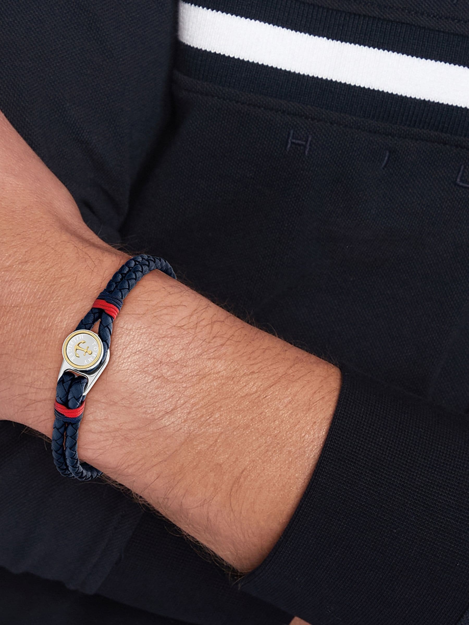 Tommy Hilfiger Men's Blue Nautical Leather Bracelet - Image 5