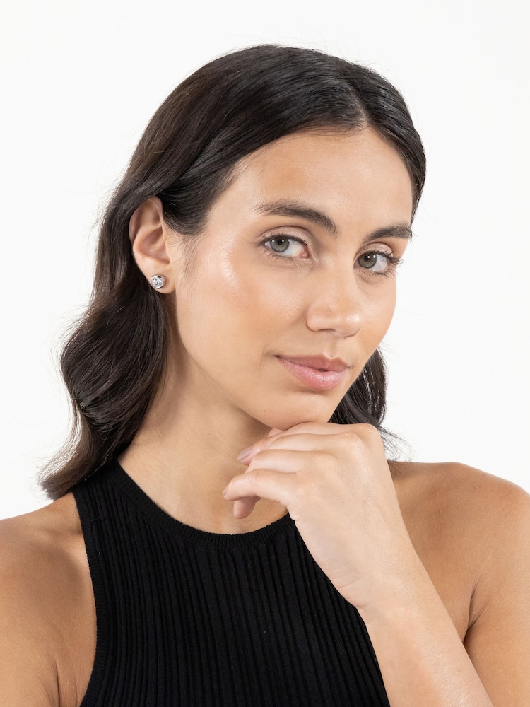 BOSS Silver Tone Kassy Stainless Earrings - Image 2 of 6