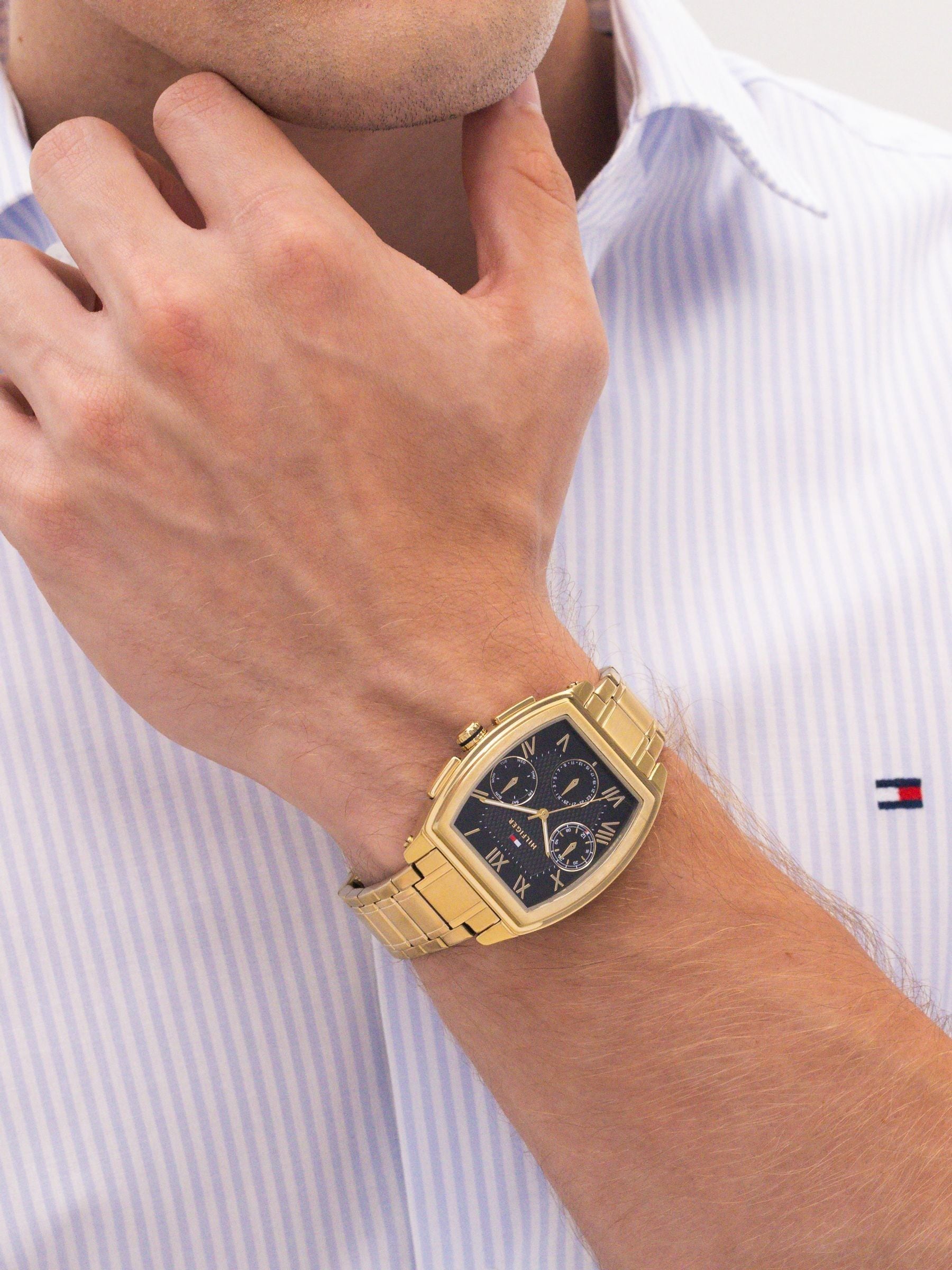 Tommy Hilfiger Men's Gold 30M Tone Bracelet Watch - W95446 1710764 - Image 5