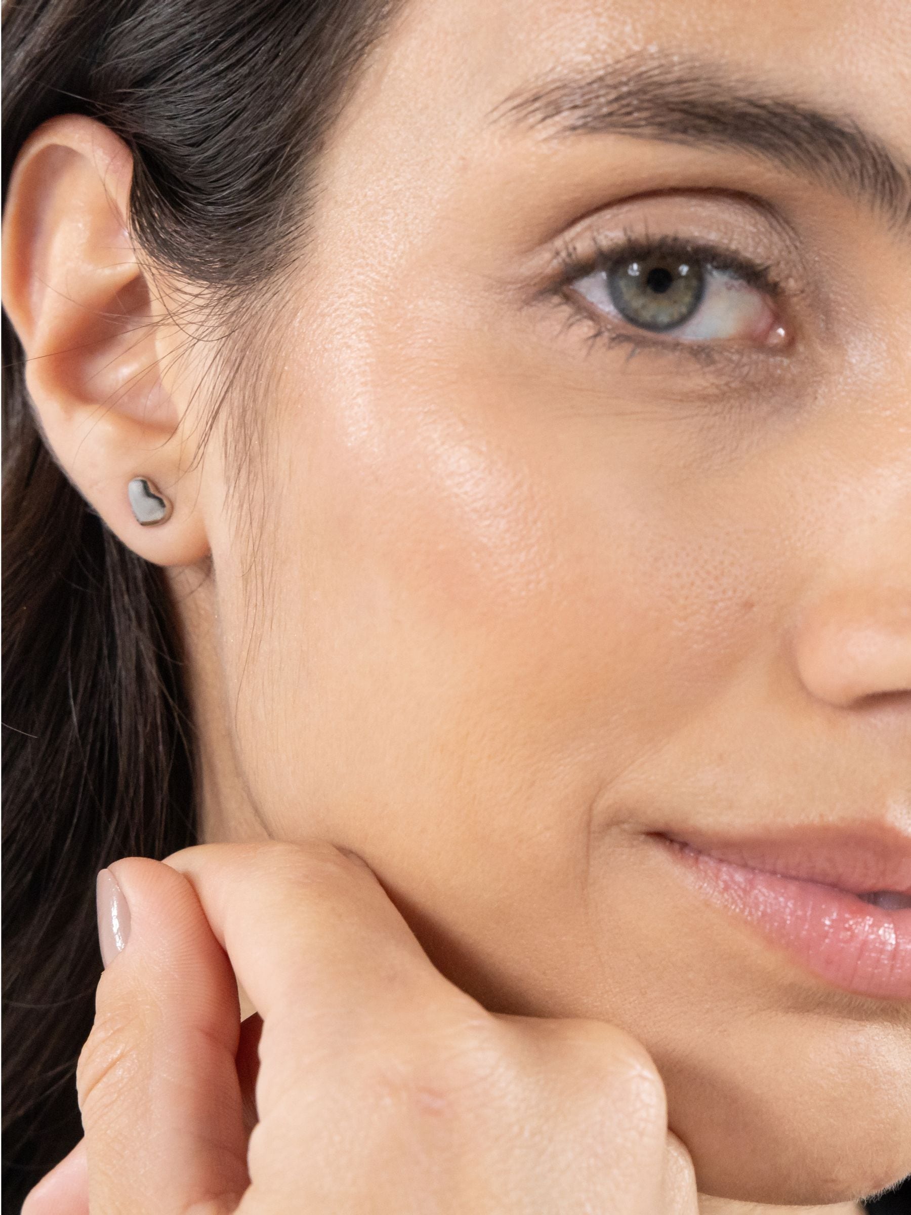 Boss Women's Silver Tone Honey Heart Stainless Steel Earrings - Image 2