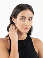 BOSS Silver Tone Honey Heart Stainless Steel Earrings - Image 2 of 5