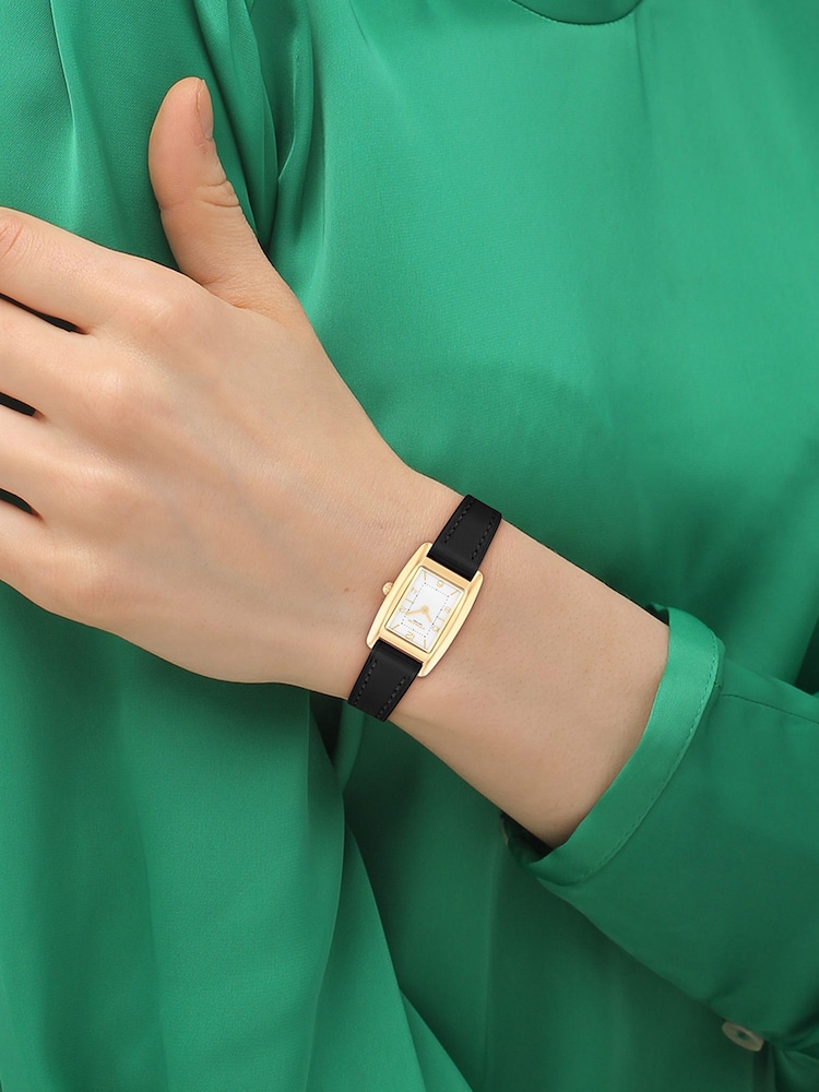 COACH Black Reese Leather Strap Watch - Image 4 of 4