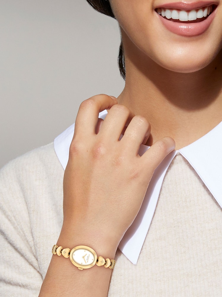 COACH Gold Sammy Plated Heart Bracelet Watch - Image 5 of 5