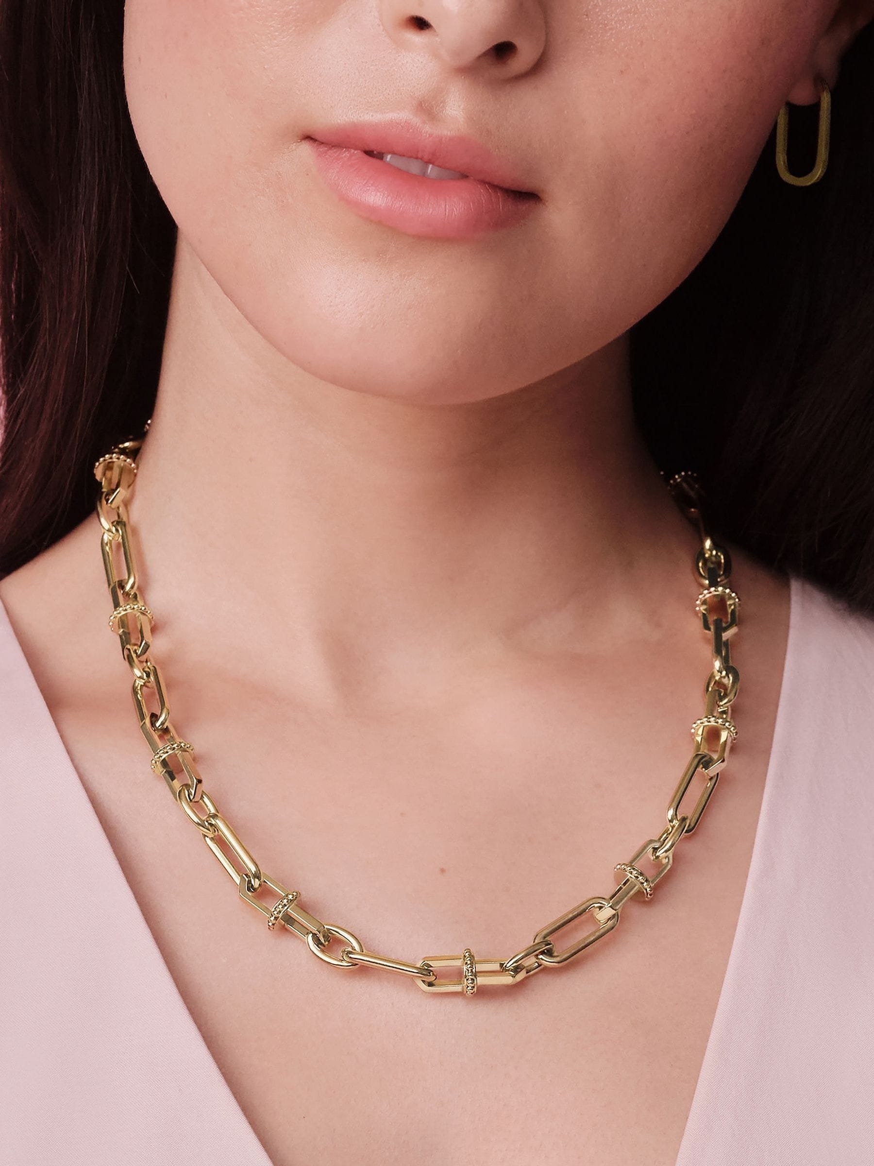 Olivia Burton Women's Gold Tone Ip Anchor Link Necklace
