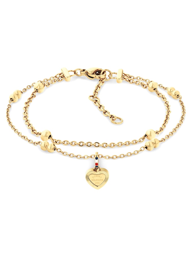 Tommy Hilfiger Gold Tone Played Layered Chain Bracelet - Image 1 of 4