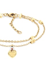 Tommy Hilfiger Gold Tone Played Layered Chain Bracelet - Image 2 of 4