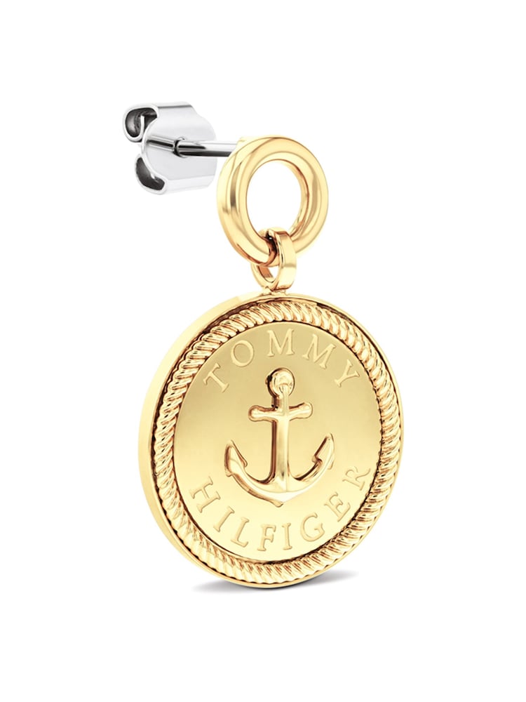 Tommy Hilfiger Gold Nautical Charm Plated Earrings - Image 2 of 2 Tommy Hilfiger Gold Nautical Charm Plated Earrings - Image 2 of 2