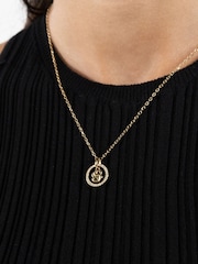 BOSS Gold Tone Double B Divine Gold IP Necklace - Image 1 of 5