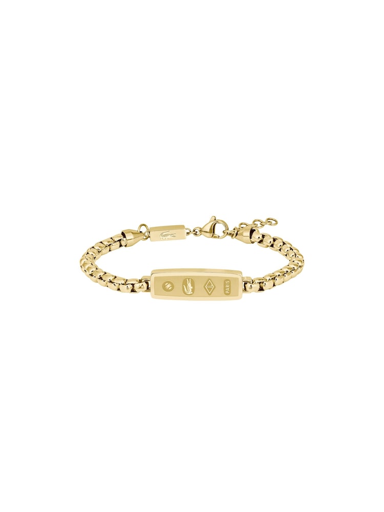 Lacoste Gold Tone District IP Reversible Pendant Bracelet - Image 2 of 4