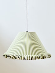 Oliver Bonas Green Alba Striped Ruffle Lamp Shade - Image 2 of 4