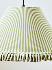 Oliver Bonas Green Alba Striped Ruffle Lamp Shade - Image 3 of 4