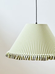 Oliver Bonas Green Alba Striped Ruffle Lamp Shade - Image 4 of 4