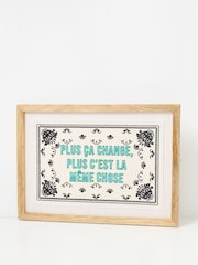 Oliver Bonas White Plus Ca Change Plus C'est La Mme Chose Framed Wall Art - Image 3 of 5