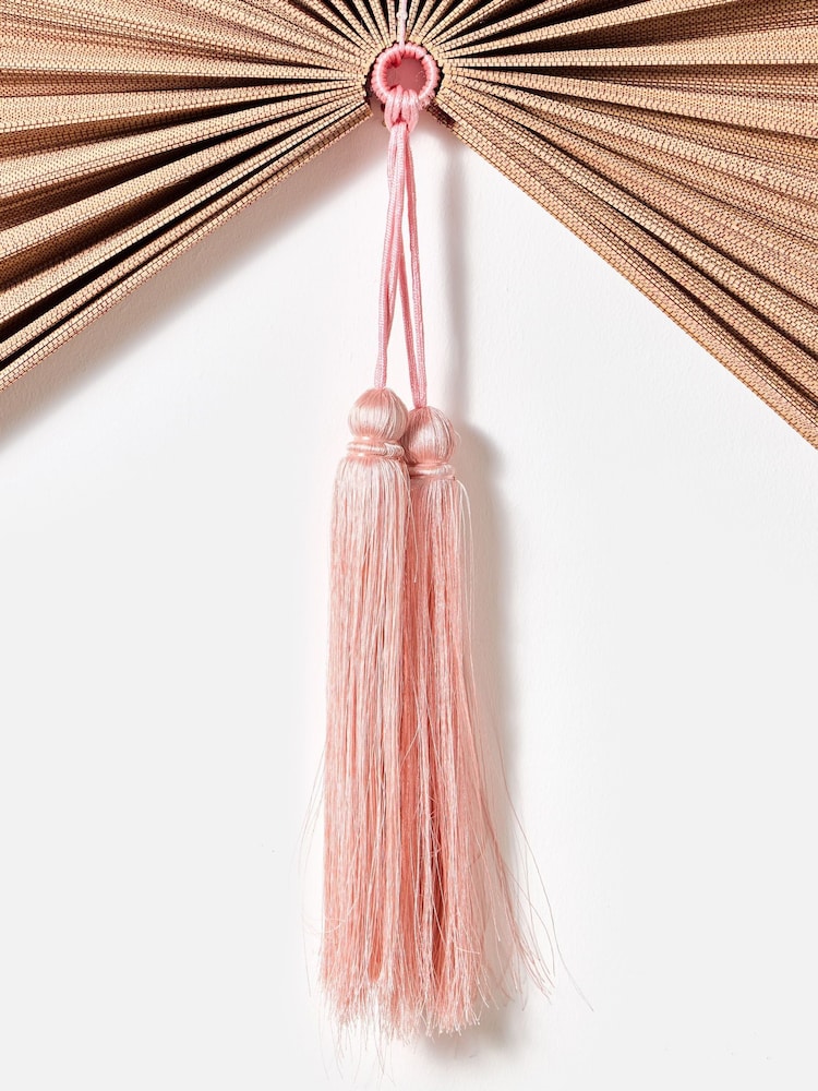 Oliver Bonas Pink Bamboo Fan Tassel Hanging Wall Decor - Image 4 of 4 Oliver Bonas Pink Bamboo Fan Tassel Hanging Wall Decor - Image 4 of 4