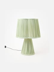Oliver Bonas Green Pli Pleated Desk & Table Lamp - Image 1 of 4