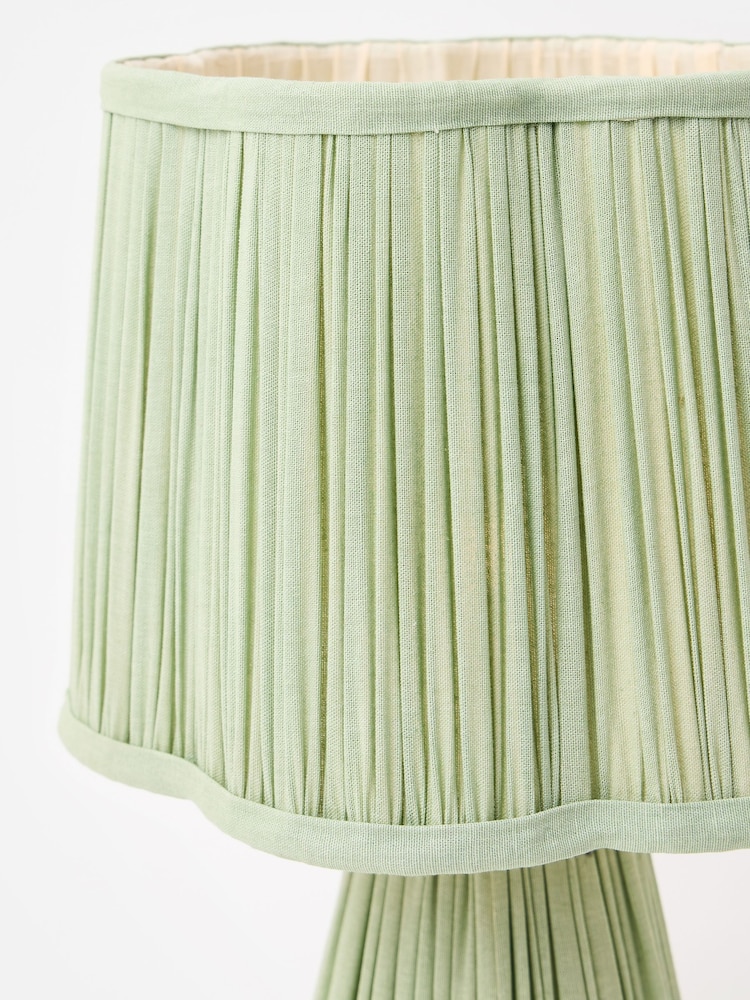 Oliver Bonas Green Pli Pleated Desk & Table Lamp - Image 4 of 4