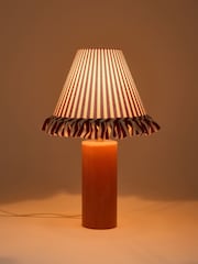 Oliver Bonas Pink Glass Ruffle Desk & Table Lamp - Image 2 of 4