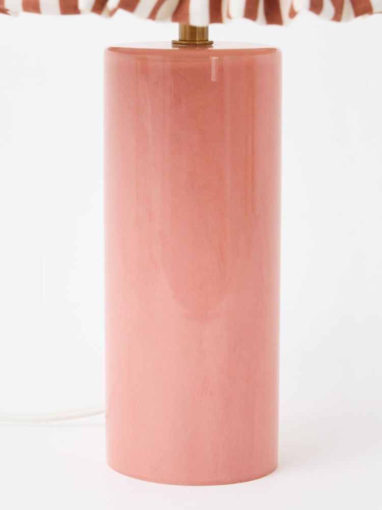 Oliver Bonas Pink Glass Ruffle Desk & Table Lamp - Image 4 of 4