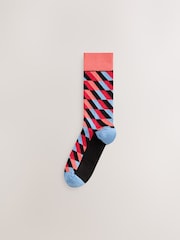 Bright Blue/Green/Red Geo - 圖案襪子 5 雙裝 - 圖片 4/8