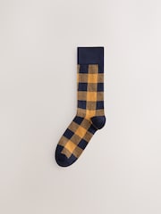 Blue/Red/Green Check Pattern Socks 5 Pack - Image 4 of 8