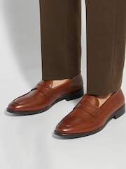 Marrone - Vestibilità ampia - Dune London Skylers Wide Fit Loafers - Immagine 1 di 6
