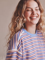 Красно-синяя - Long Sleeve Stripe Lounge Set - Изображение 3 8