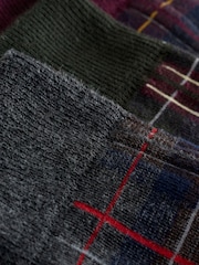 Rich Red/ Blue Check Pattern Socks 5 Pack - Image 8 of 8