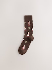 Blue/Red/Orange Cowboy Animals Fun Embroidered Socks 8 Pack - Image 4 of 11