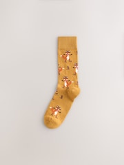 Blue/Red/Orange Cowboy Animals Fun Embroidered Socks 8 Pack - Image 5 of 11