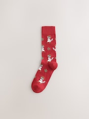 Blue/Red/Orange Cowboy Animals Fun Embroidered Socks 8 Pack - Image 6 of 11