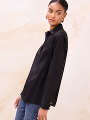Noir - Lipsy V-Neck Poplin Shirt - Image 4 de 4