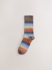 Blue/ Yellow/ Red Ombre Stripe - 圖案襪子 5 雙裝 - 圖片 4/8