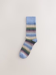 Blue/ Yellow/ Red Ombre Stripe - 圖案襪子 5 雙裝 - 圖片 6/8