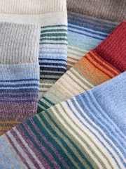 Blue/ Yellow/ Red Ombre Stripe - 圖案襪子 5 雙裝 - 圖片 7/8
