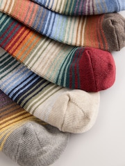 Blue/ Yellow/ Red Ombre Stripe - 圖案襪子 5 雙裝 - 圖片 8/8