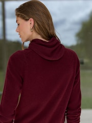 酒紅 - N.Premium Cashmere Wool Triangle Scarf - 圖片 4，共 7