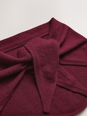 酒紅 - N.Premium Cashmere Wool Triangle Scarf - 圖片 6，共 7