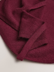 酒紅 - N.Premium Cashmere Wool Triangle Scarf - 圖片 7，共 7