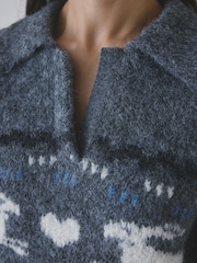 Grey Knitted Bunny Jumper - Image 3 of 3