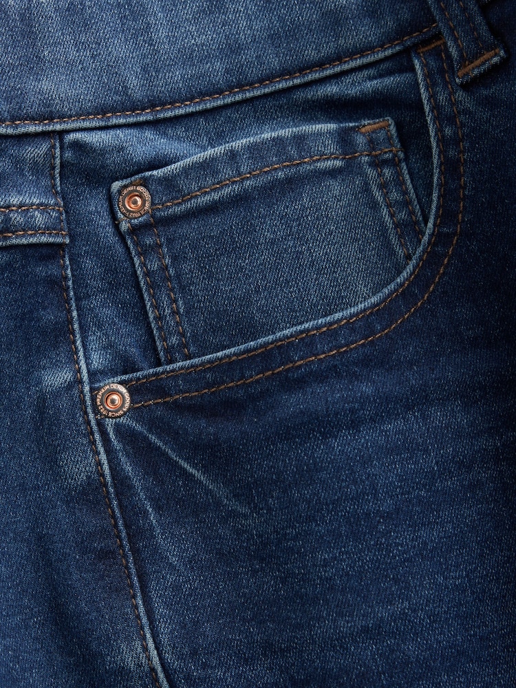 Ink & Mid Blue - Düz Fit - Əsas Stretch cins 2 Paketi - 6şəkildən 6 şəkil