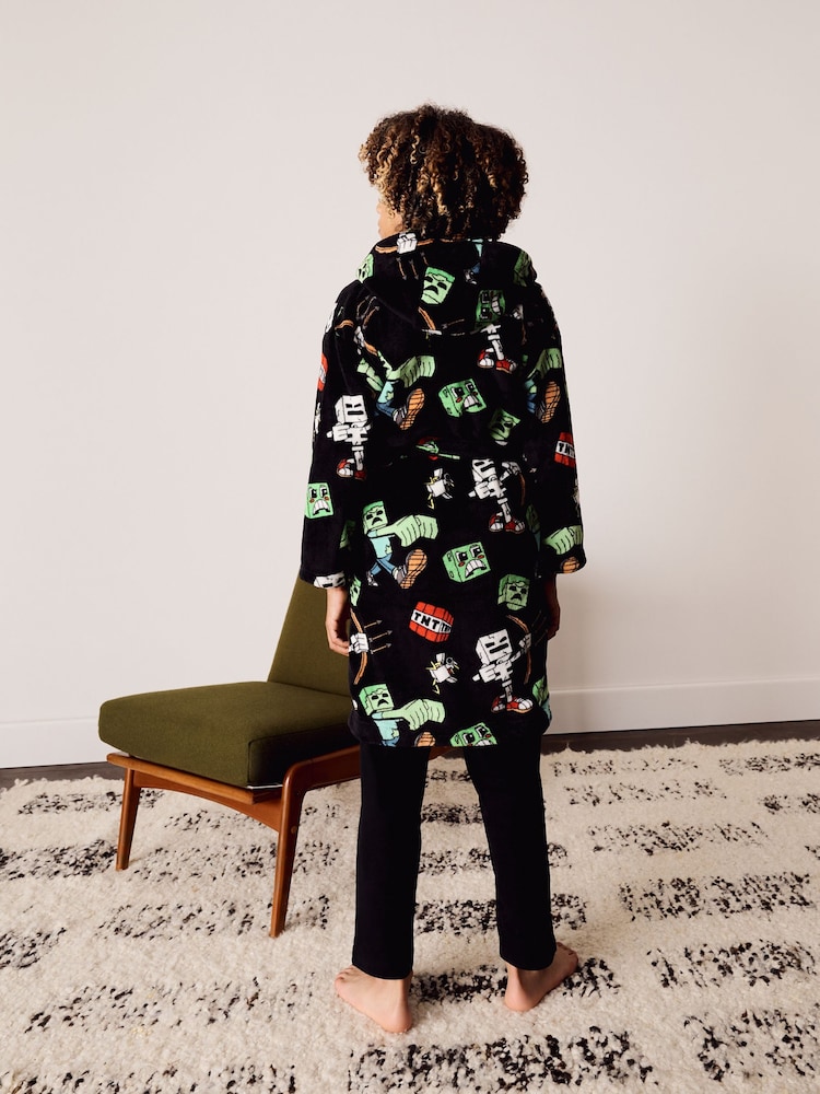 Black Minecraft Fleece Robe (5-16yrs) - Image 2 of 3