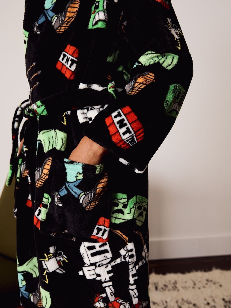 Black Minecraft Fleece Robe (5-16yrs) - Image 3 of 3