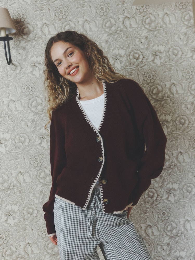 Burgundy Red Duck Cardigan - Image 2 of 4